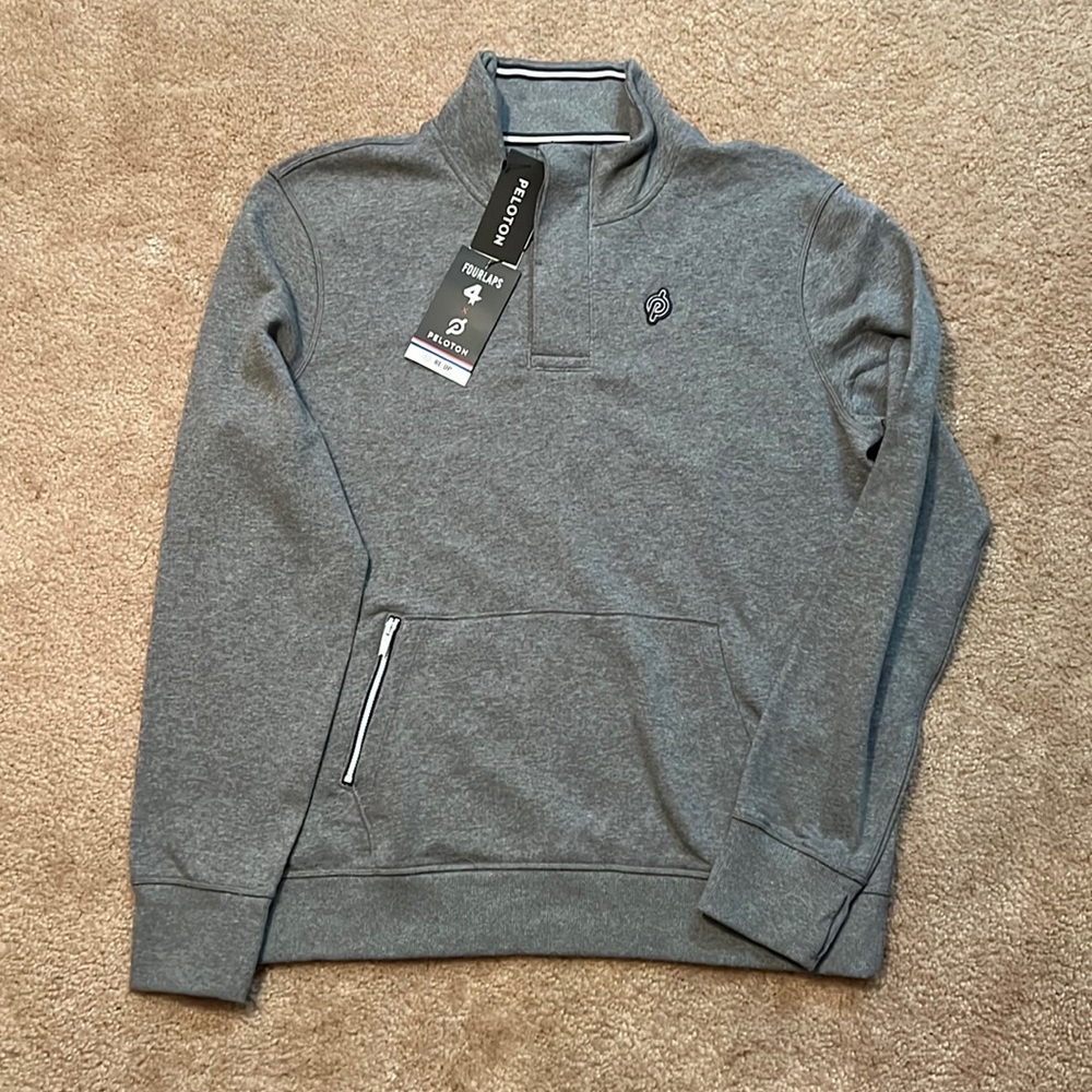 NWT Peloton x Fourlaps Rush 1/4 Pullover, Grey, L, ho121-4laps-zip-plvr-gry